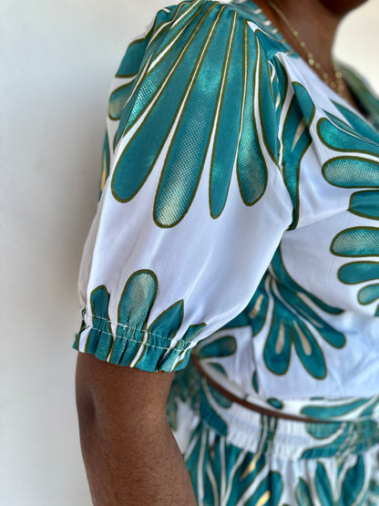 💙 Top Laguna imprimé bleu – Féminin & bohème chic