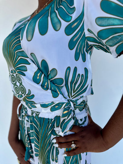 💙 Top Laguna imprimé bleu – Féminin & bohème chic