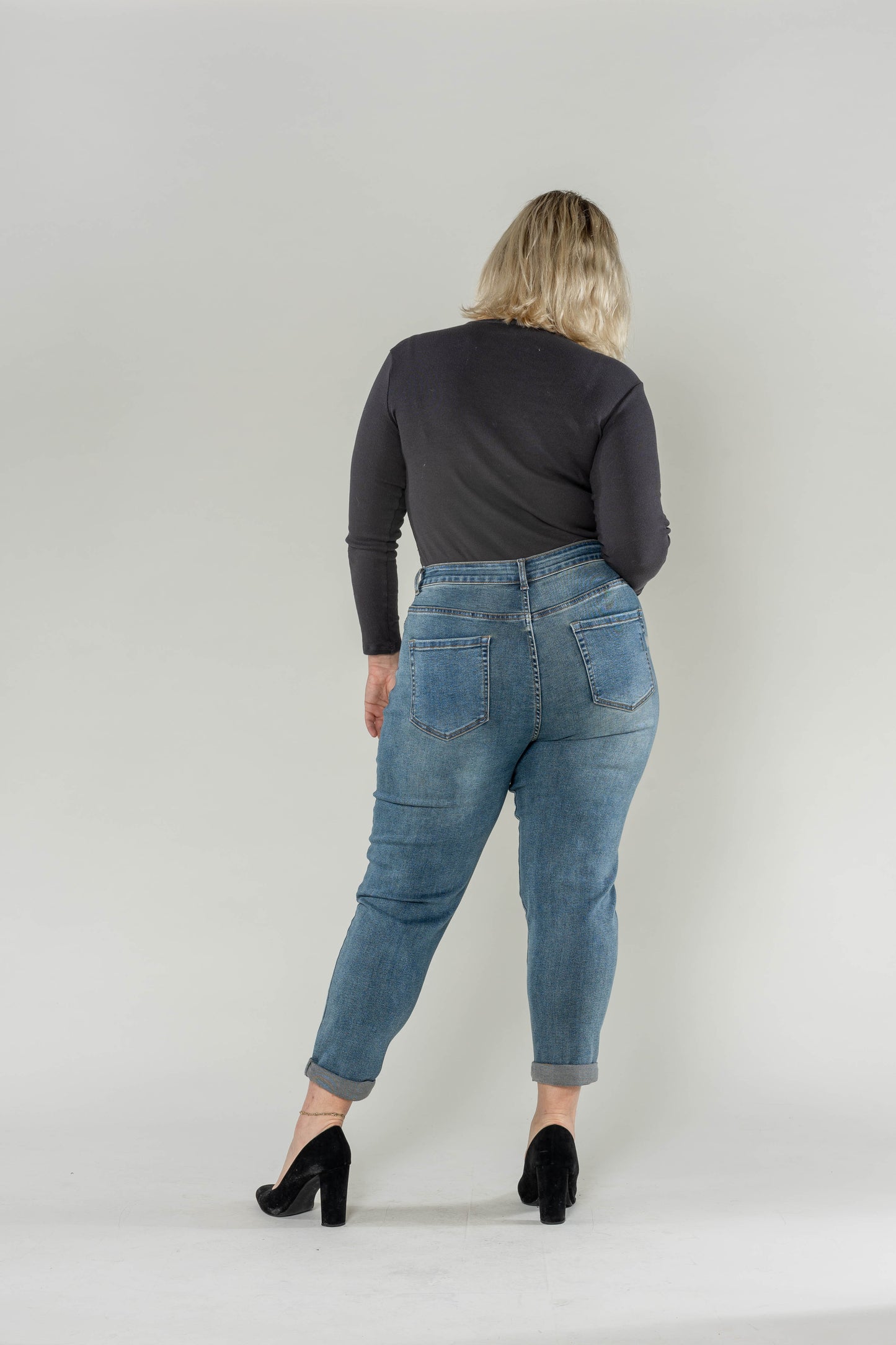 jean mom grande taille femme denim brut april vintage borreze