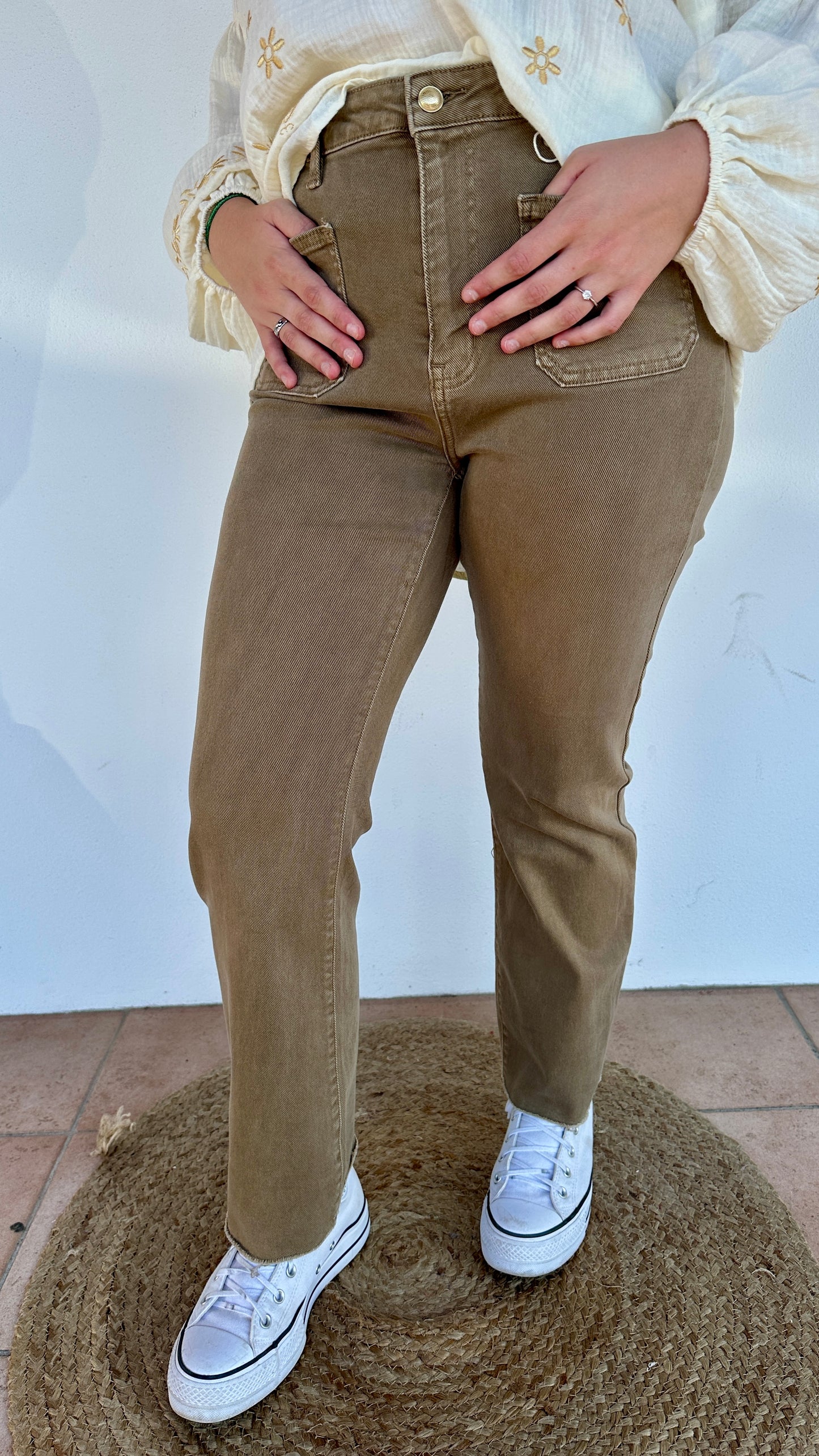 Jean flare chocolat femme, coupe évasée - Abana Boutique Ustaritz 64480