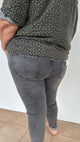 Jean slim gris femme taille haute avec tissu stretch – Abana 64990