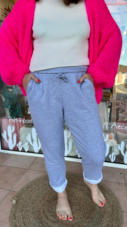 Look confort avec jogging Mila gris et pull oversize – Abana 64480