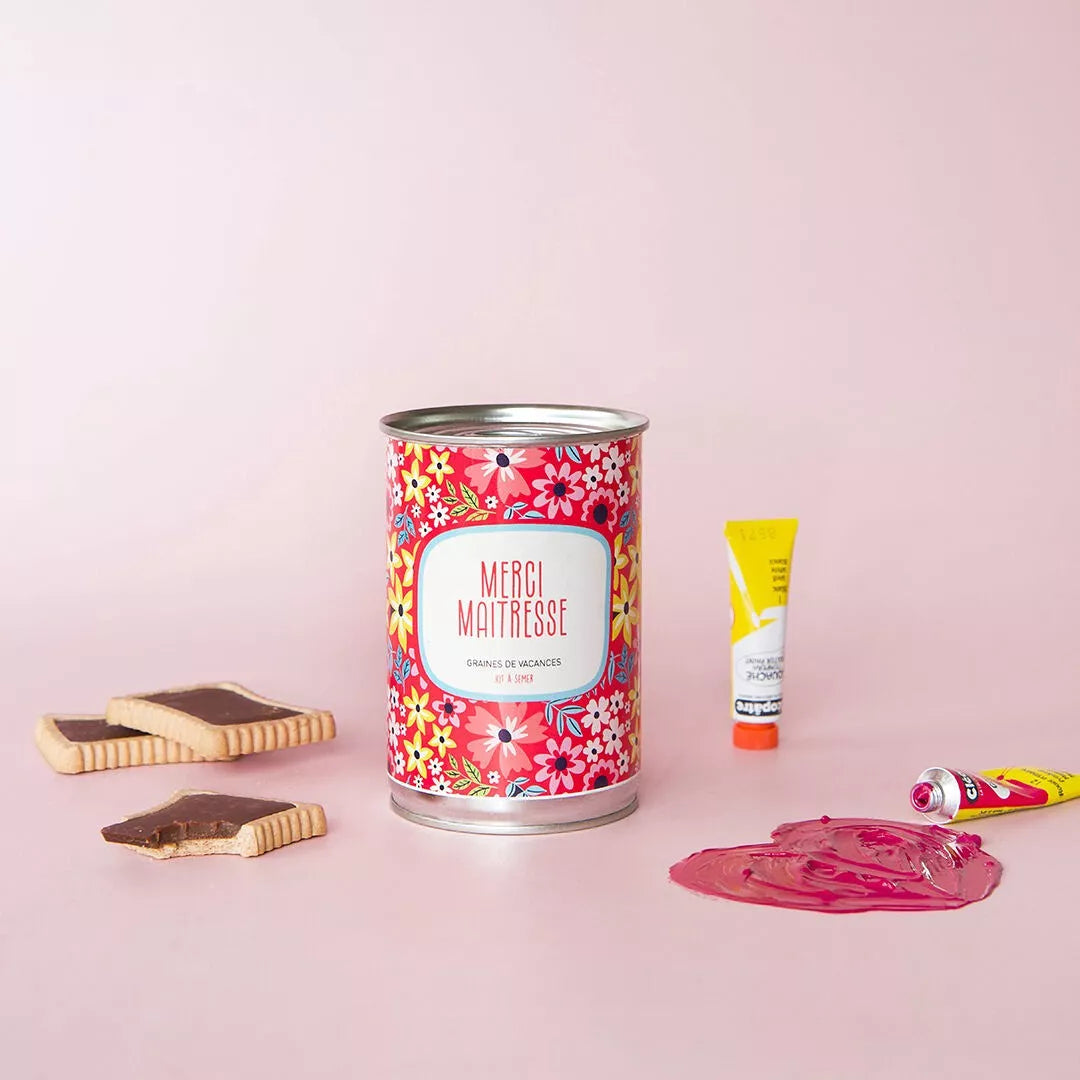 Kit "Merci Maîtresse" à offrir, à retrouver dans la boutique Abana, près de Bayonne, en édition fleurie