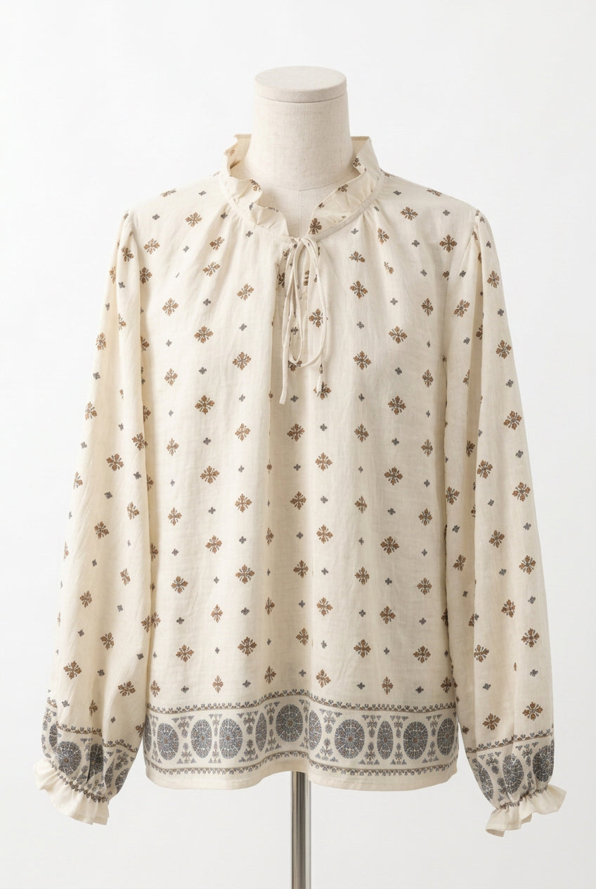✨Blouse Ilona – Grande taille écrue en coton