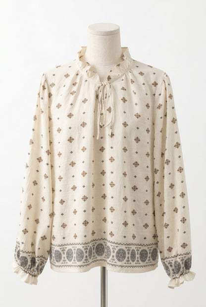 ✨Blouse Ilona – Grande taille écrue en coton