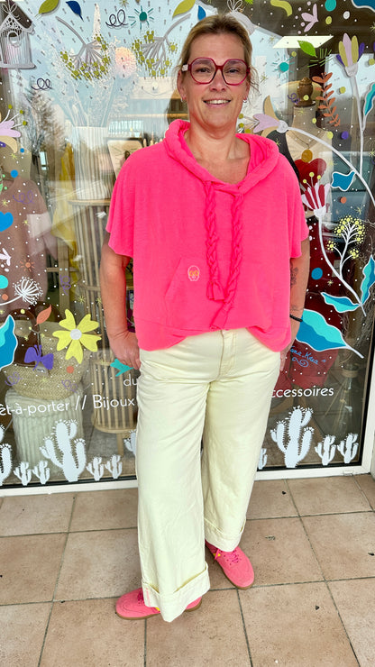 pantalon franklin femme beige clair coton bordeaux