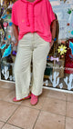 pantalon franklin banditas couleur beurre couture rose paris
