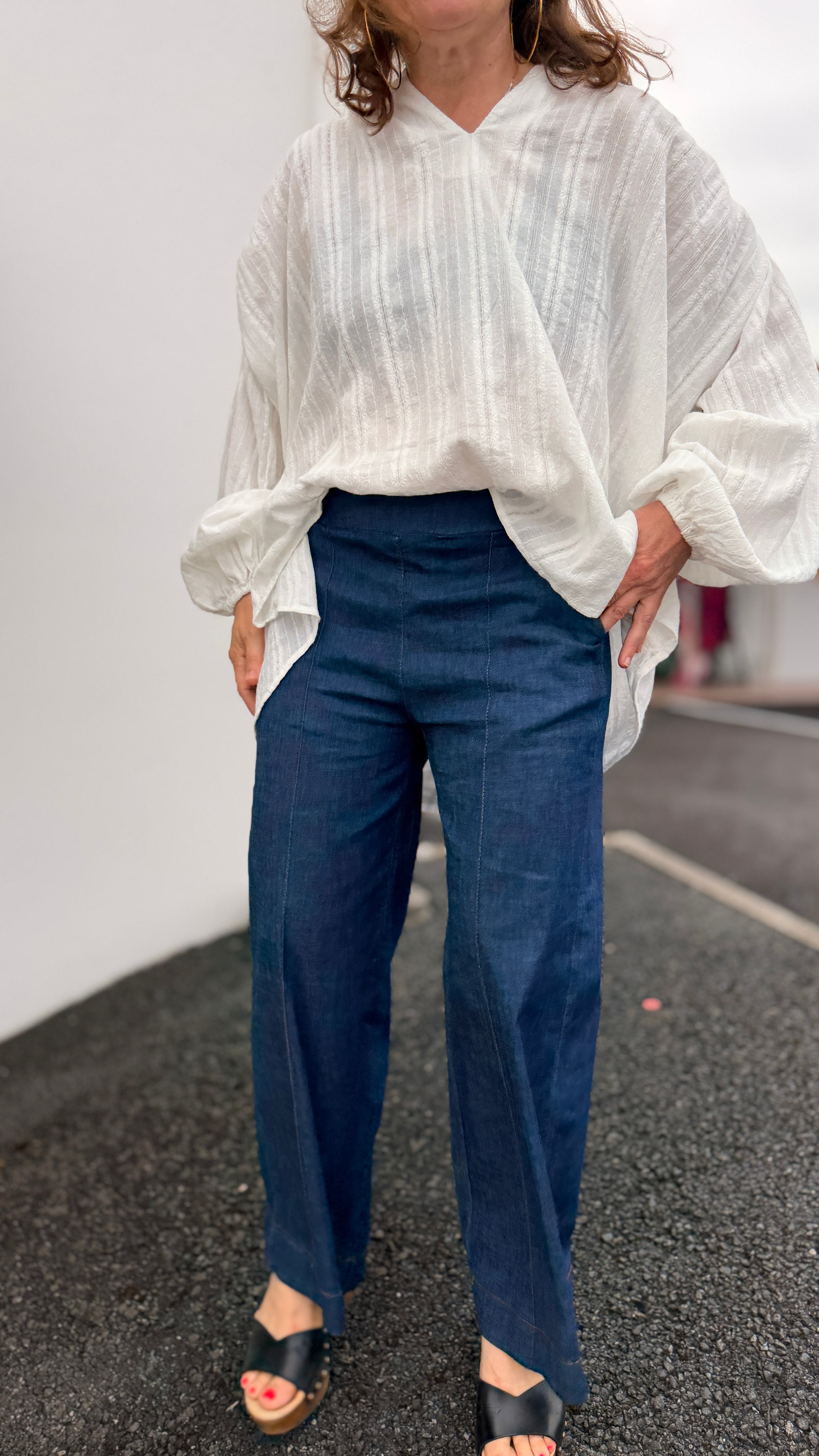 pantalon coupe droite bleu effet jean mode femme banditas emijo ana & lucy reims paris saintdenis versailles melun