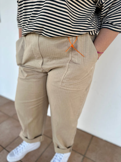 pantalon beige coton stretch femme banditas majolica bordeaux