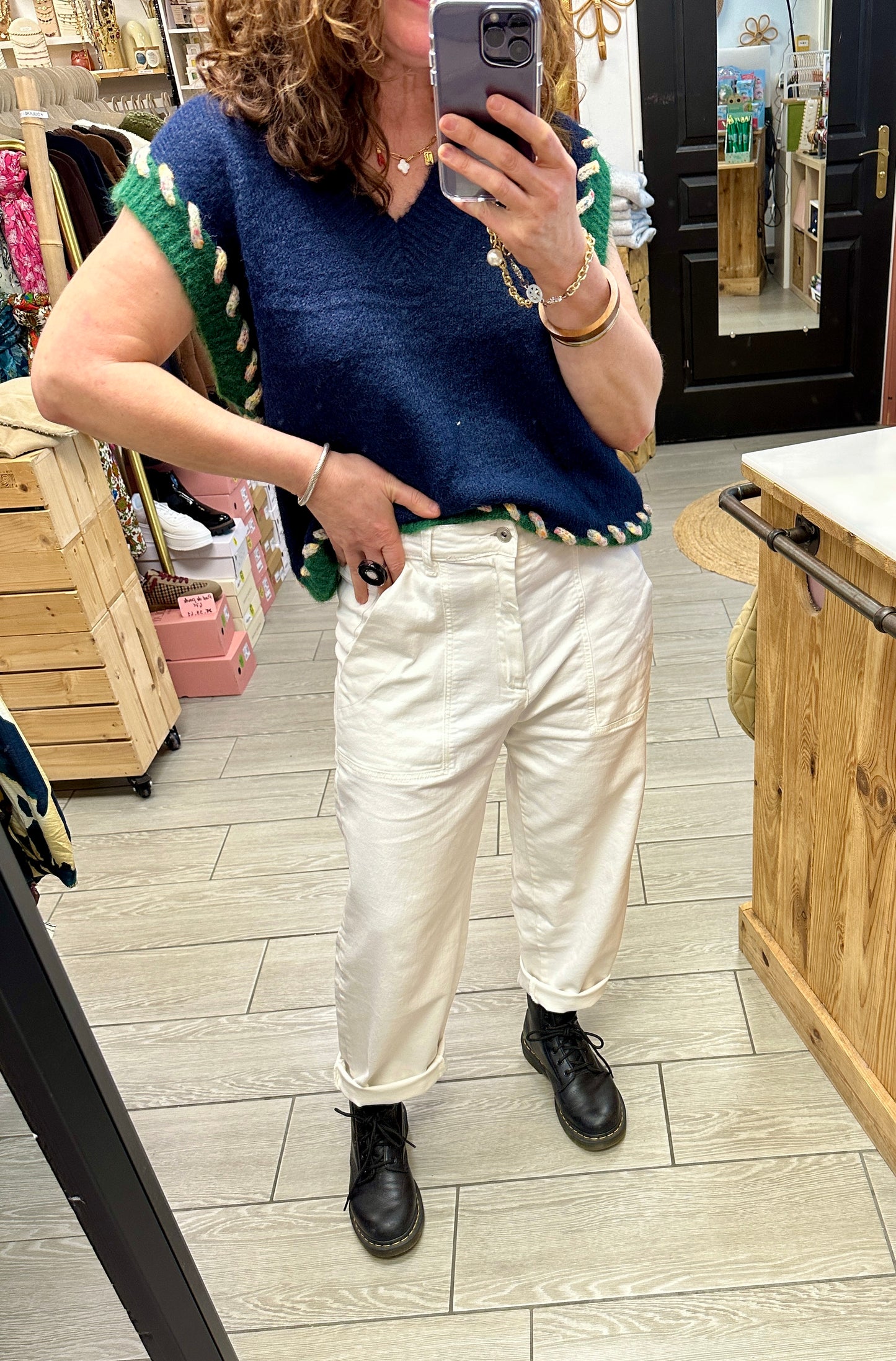 pantalon ecru femme kilky coupe droite paris