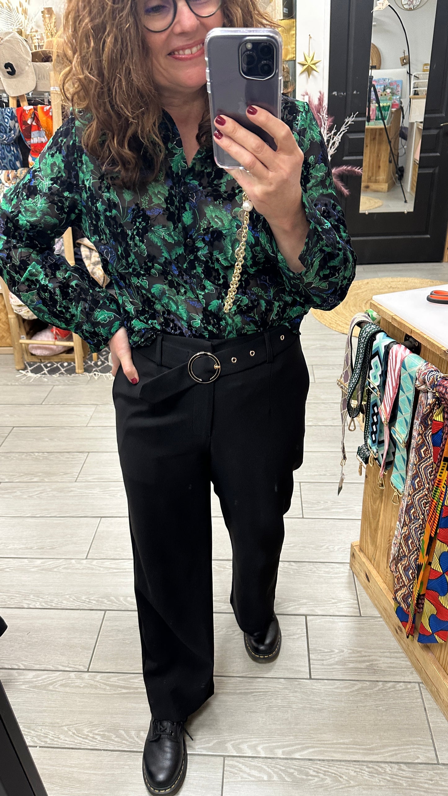 Pantalon fluide confortable, doux et ample noir - Abana 64310