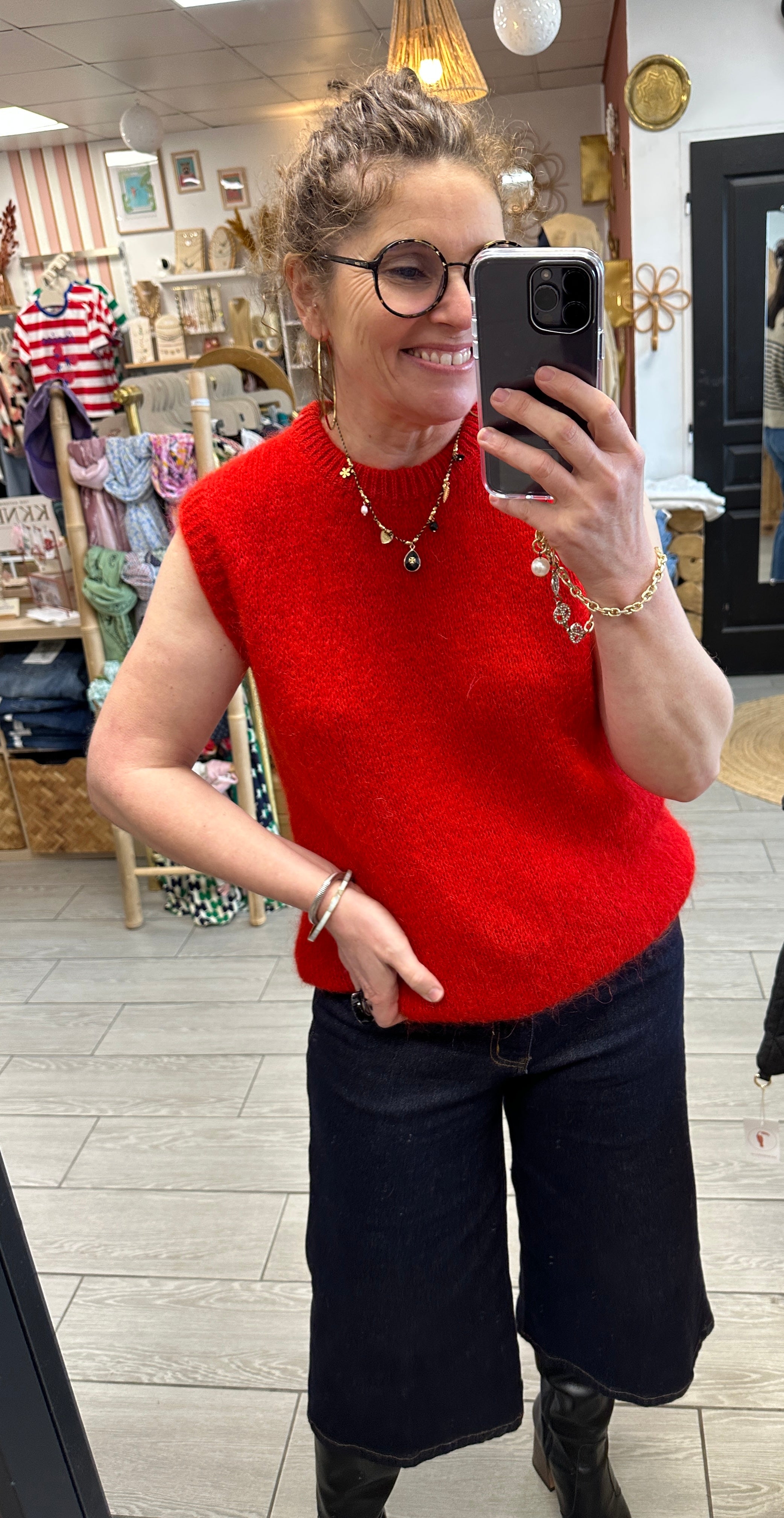 pull debardeur couleur rouge emijo aldudes