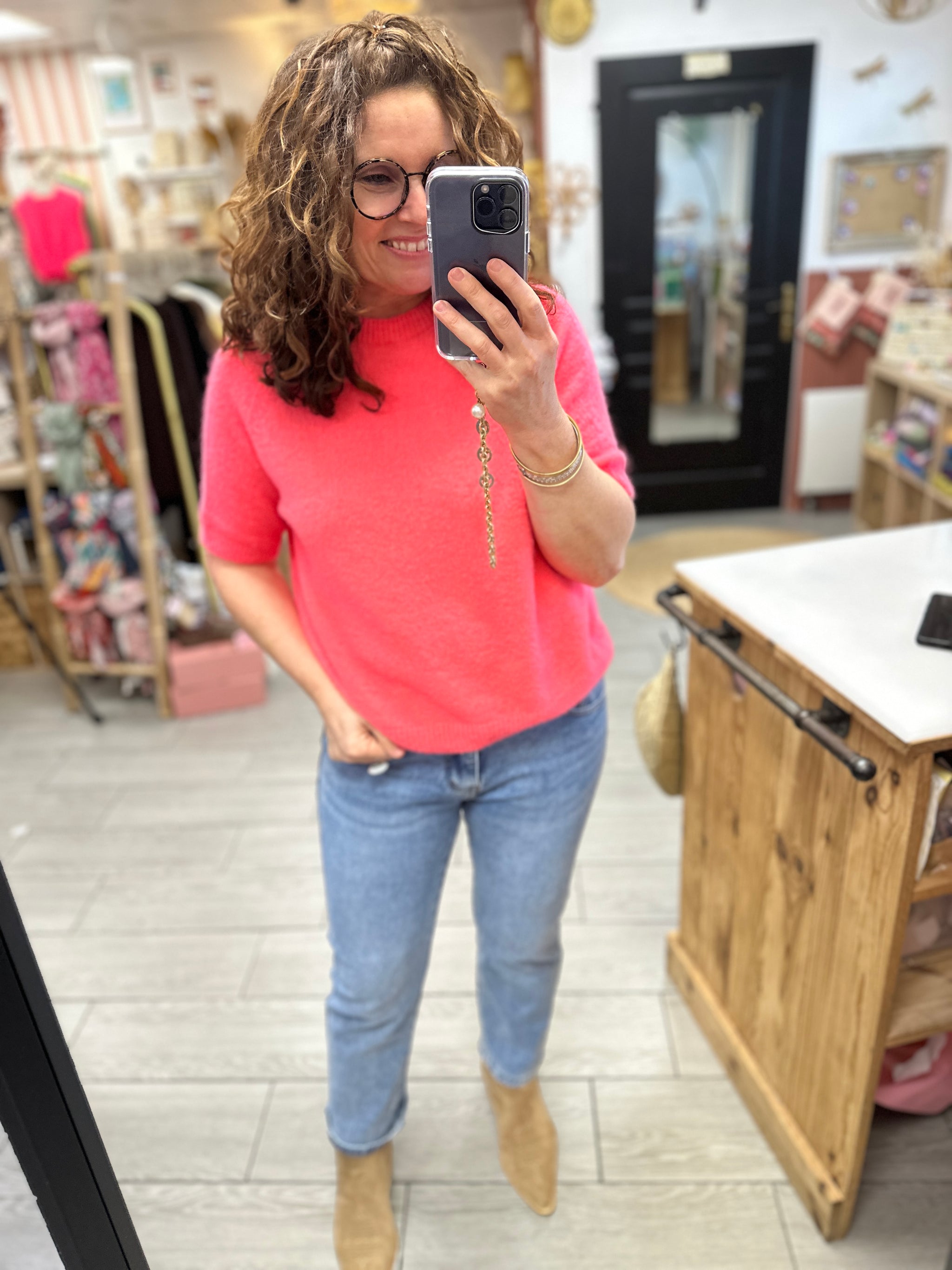 pull femme manches 3 4 banditas bordeaux