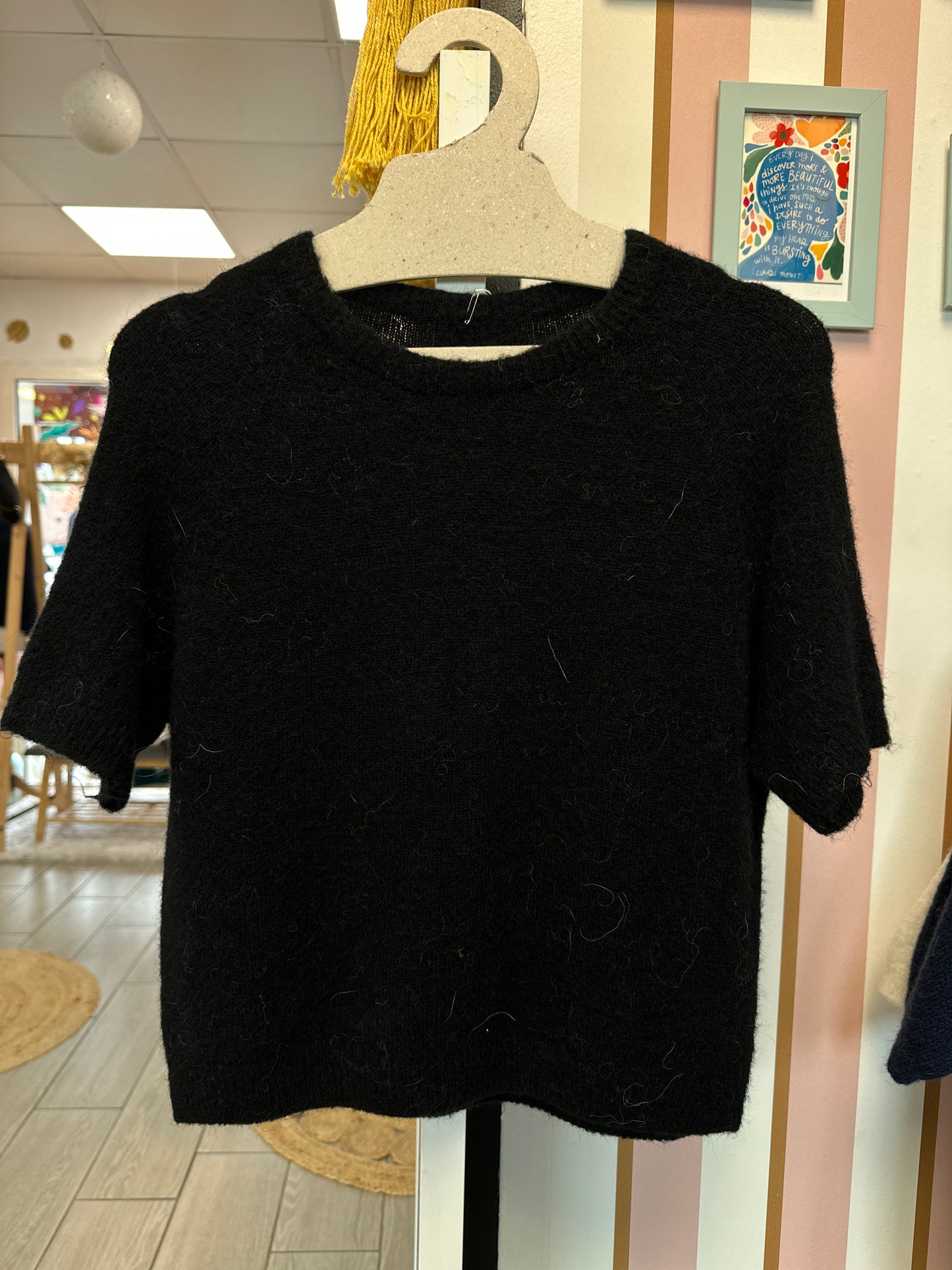 pull noir manches 3 4 femme kilky nantes