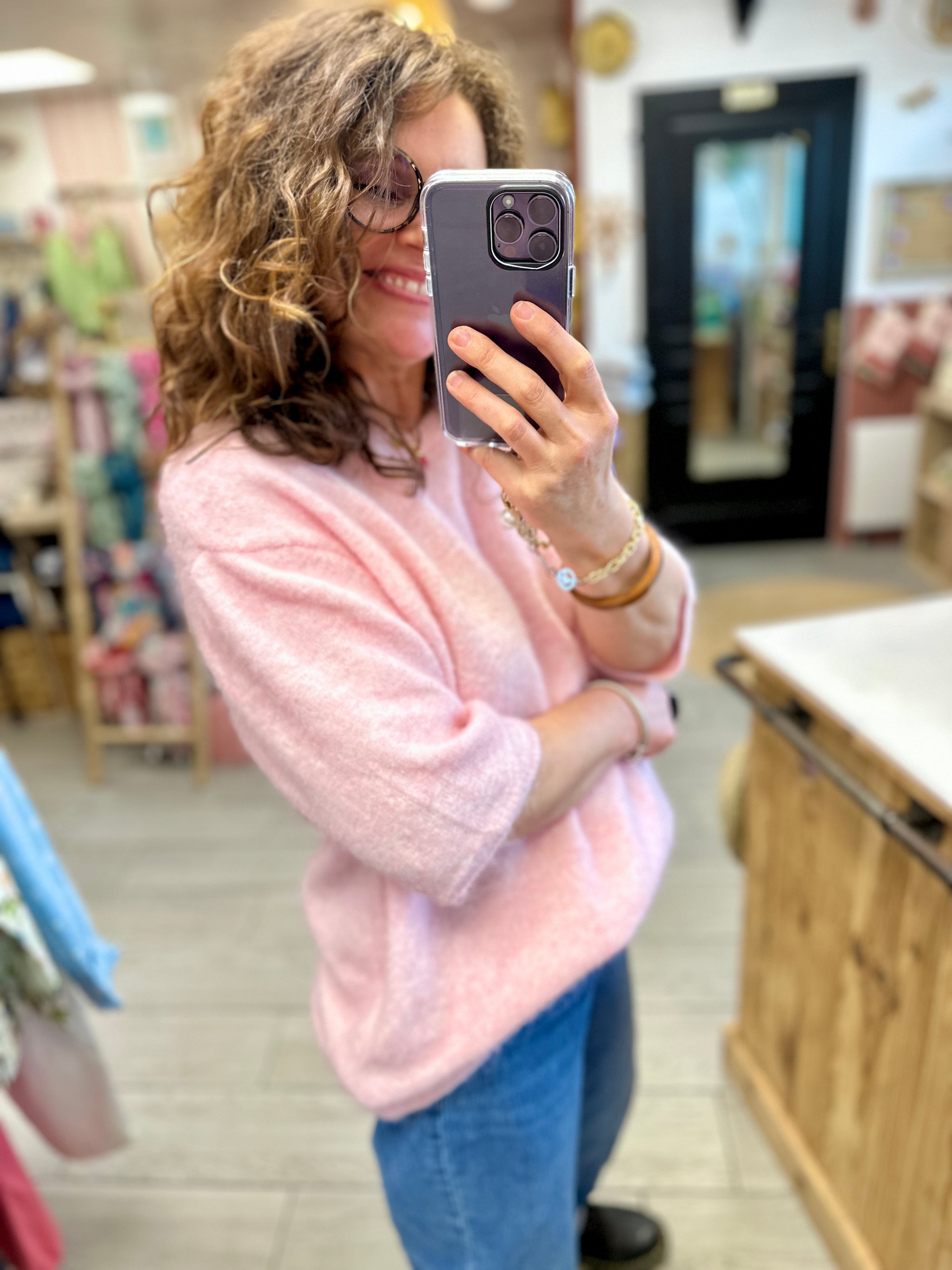 pull manches courtes femme banditas rose bordeaux
