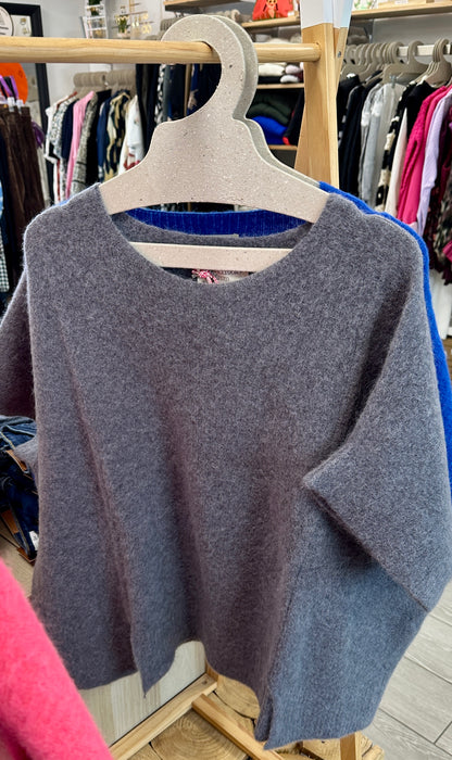 Pull oversize gris clair en maille, facile à associer au quotidien - Abana 64500
