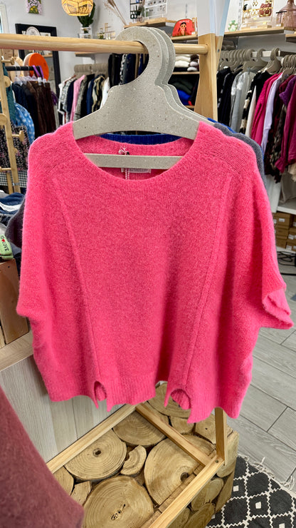 Top rose clair en maille fine, doux et féminin pour une tenue élégante - Abana Boutique 64600