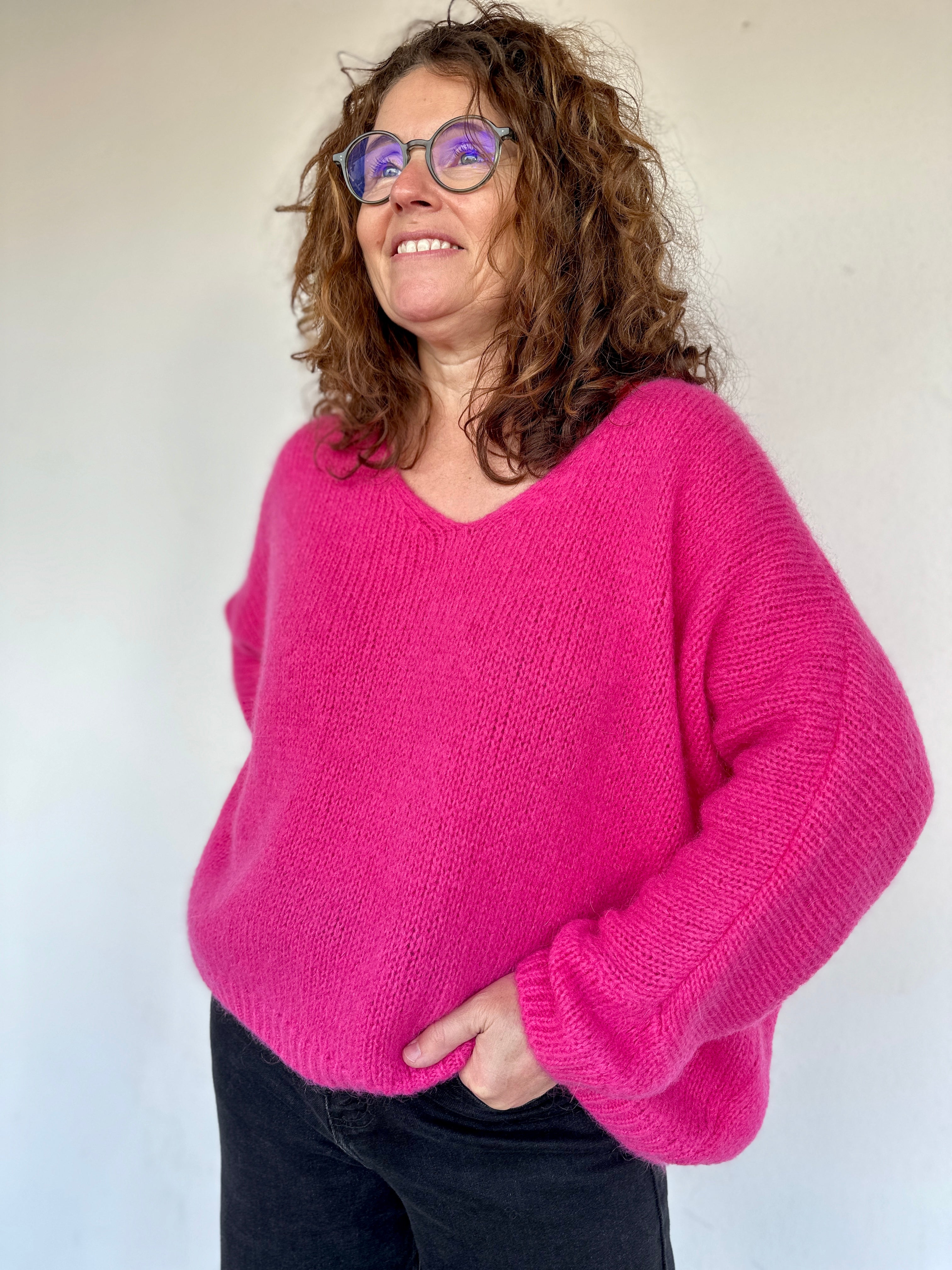 Zoom sur la maille mohair et alpaga du pull Anémone - Abana 64310