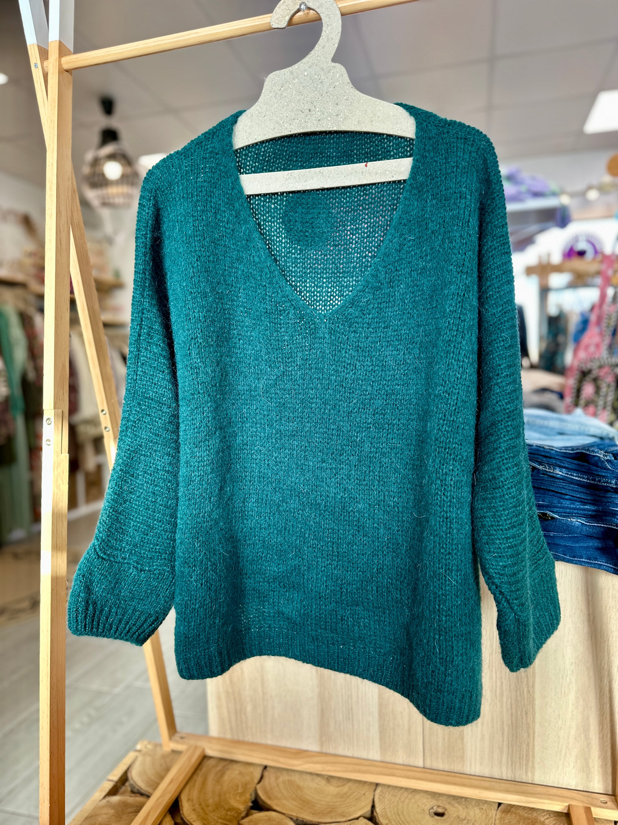 Détail texture du pull Anémone taille unique 36 à 46 - Abana 64990