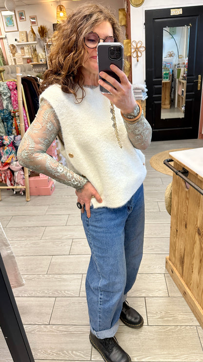 pull sans manches maille moelleuse johanna paris biarritz