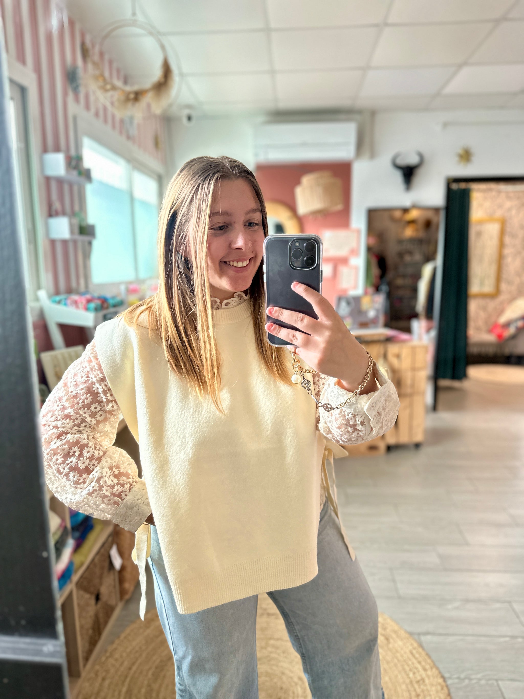 pull poncho ecru femme kilky mont de marsan