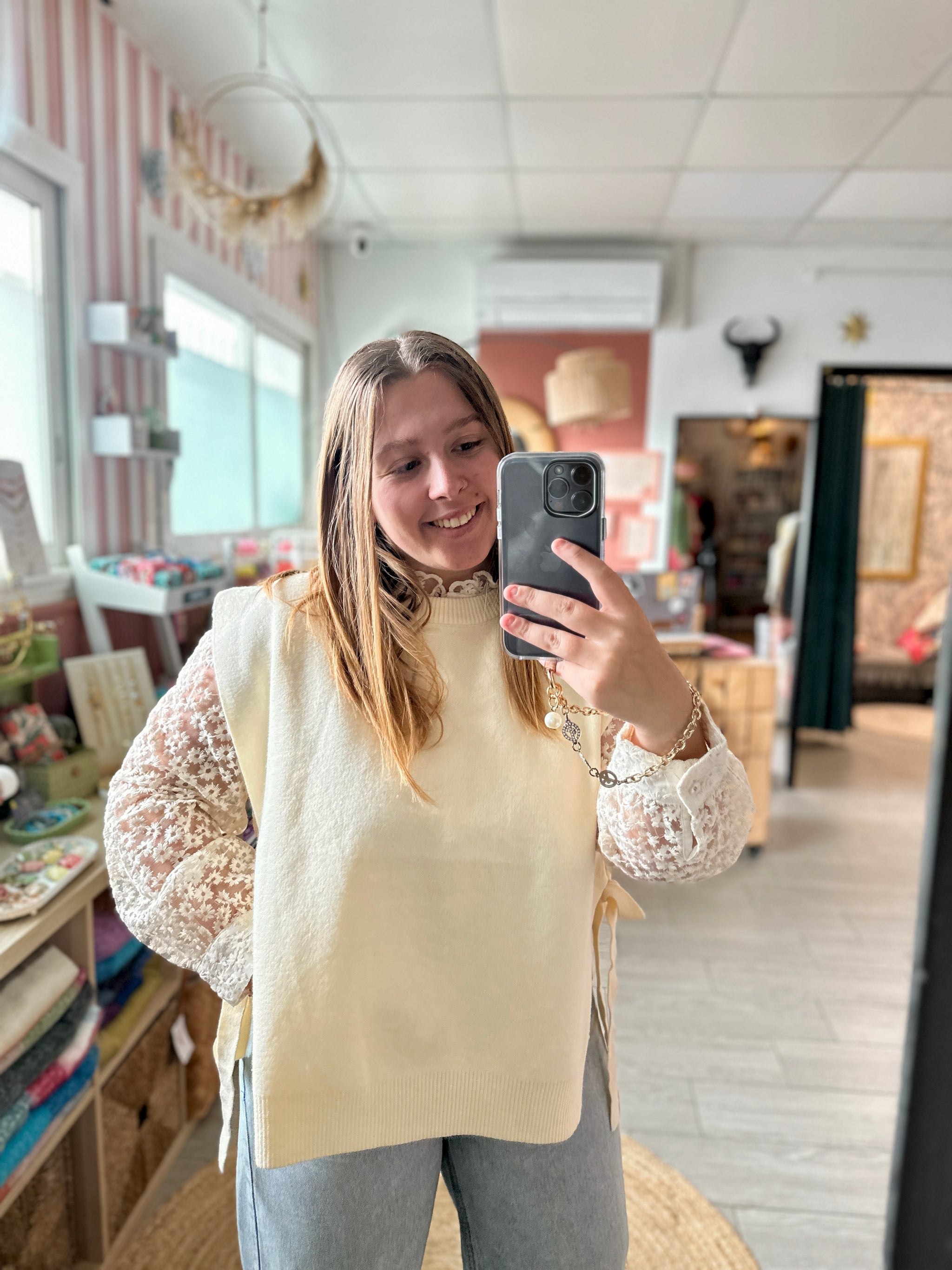 pull poncho maille ecru johanna paris bordeaux