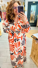 Robe longue fluide imprimé rouge et noir manches longues – Abana Boutique Ustaritz