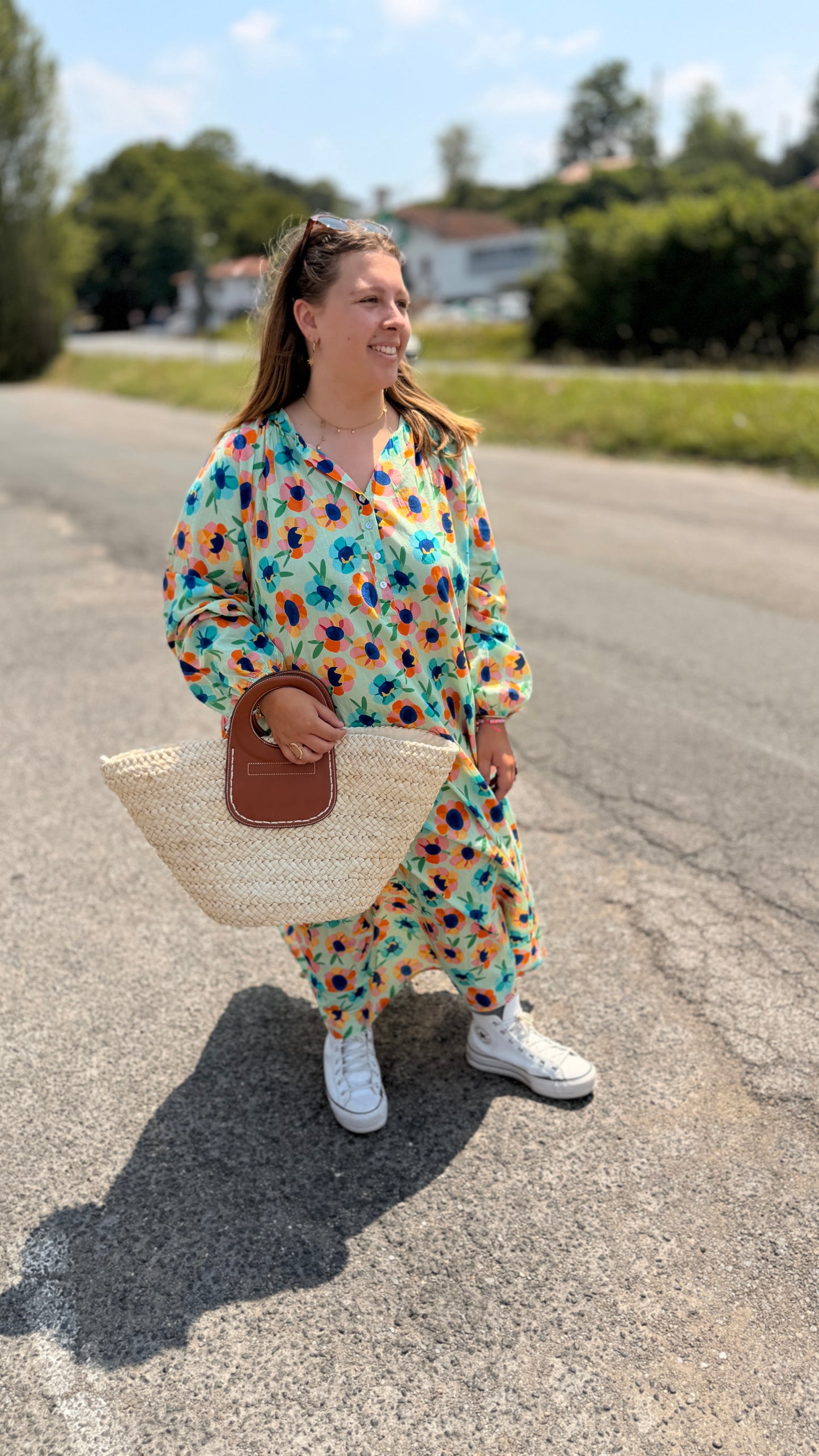 robe longue kerman imprimé fleurie grande taille fluide legere 100 % coton marque française banditas from marseille rennes fougères craon laval