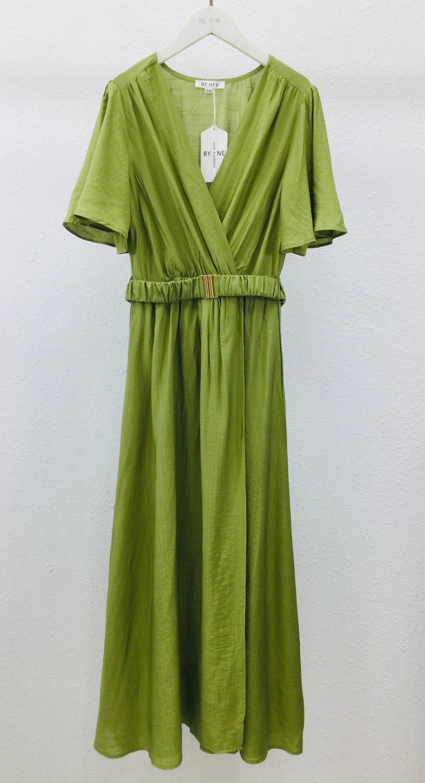 Robe midi maia verte Olive convient aux grandes tailles coupe ample et fluide