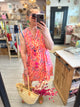 robe mi longue rose a motif fluide isla bonita adoré paris bordeaux