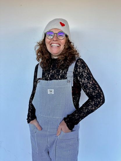 Salopette à rayures noires femme tendance style workwear - Abana 64480