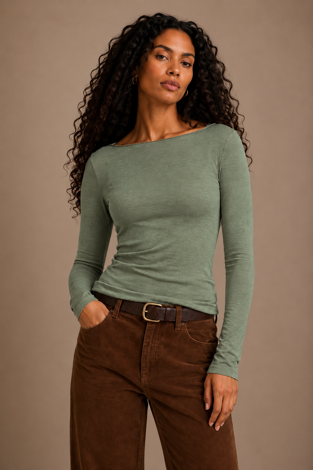 sous pull kaki cachemire femme abana montpellier