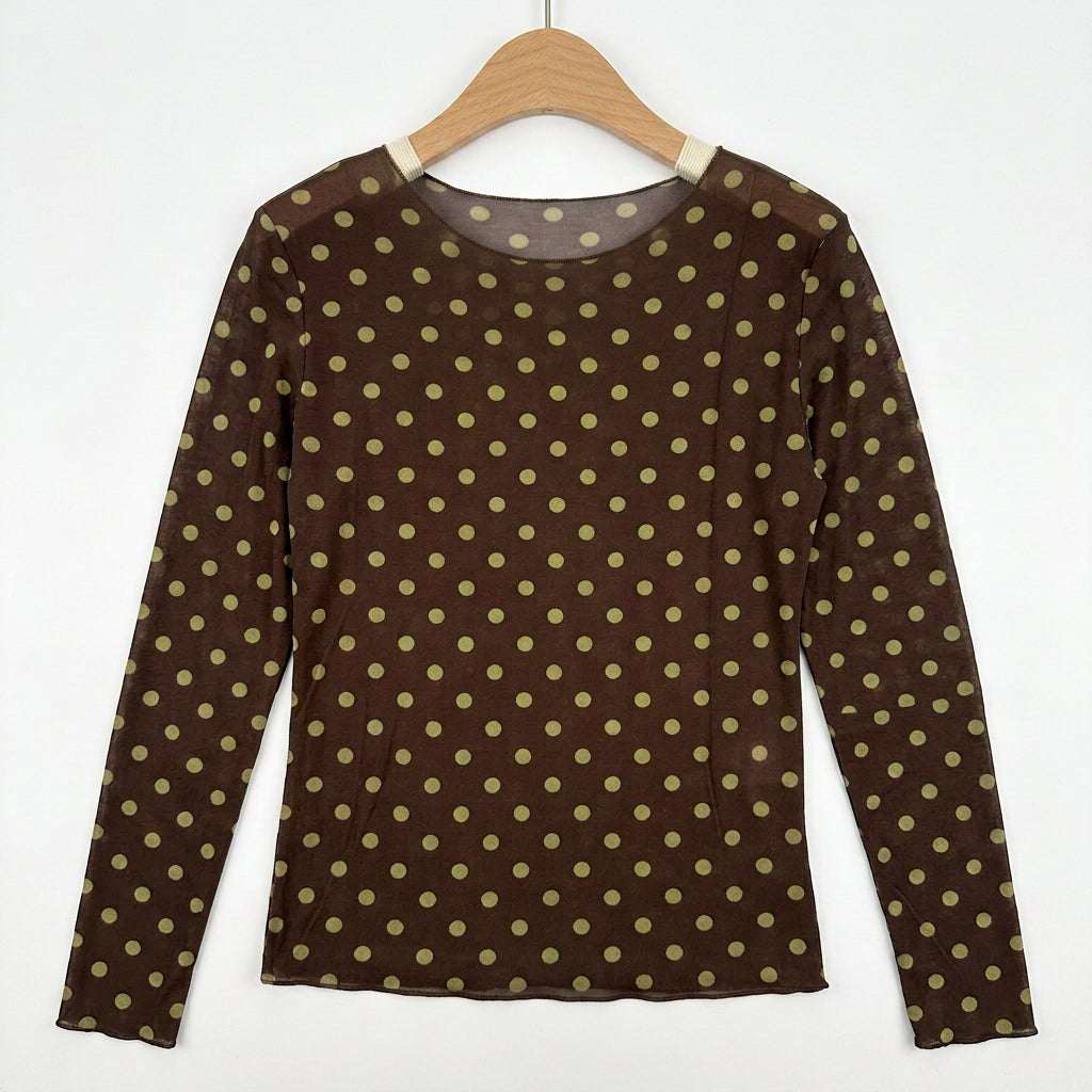 sous pull a pois camel chocolat couleur automne cachemire coton femme tendance abana la teste de buch mimizan
