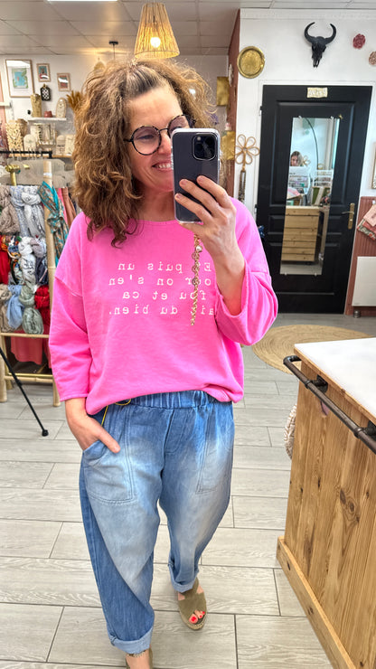 sweat femme rose message positif banditas marseille bordeaux saint aignan