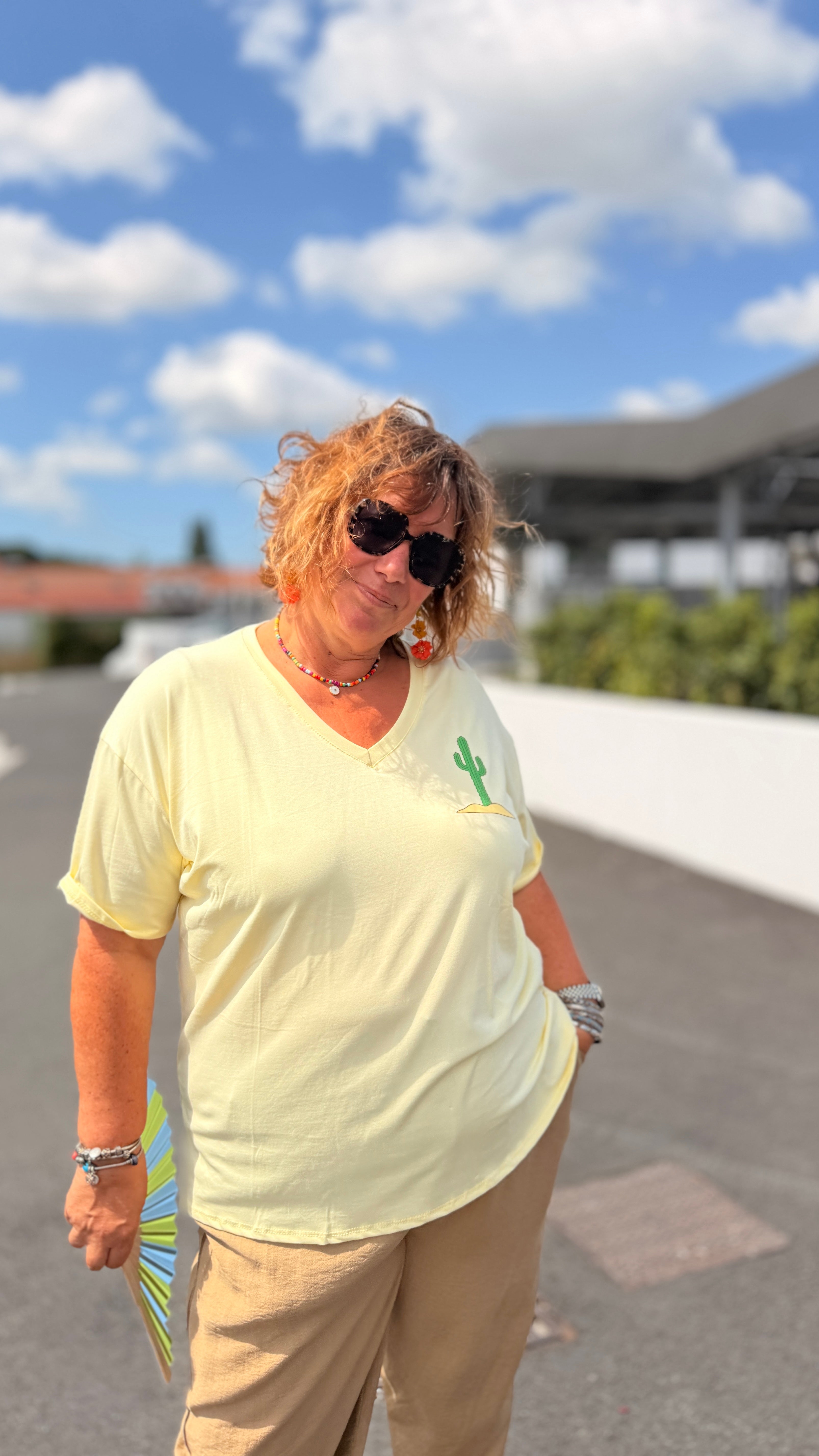 teeshirt oversize a motif grande taille jaune imprimé cactus banditas from marseille pepouz rion des landes castets morcenx la nouvelle