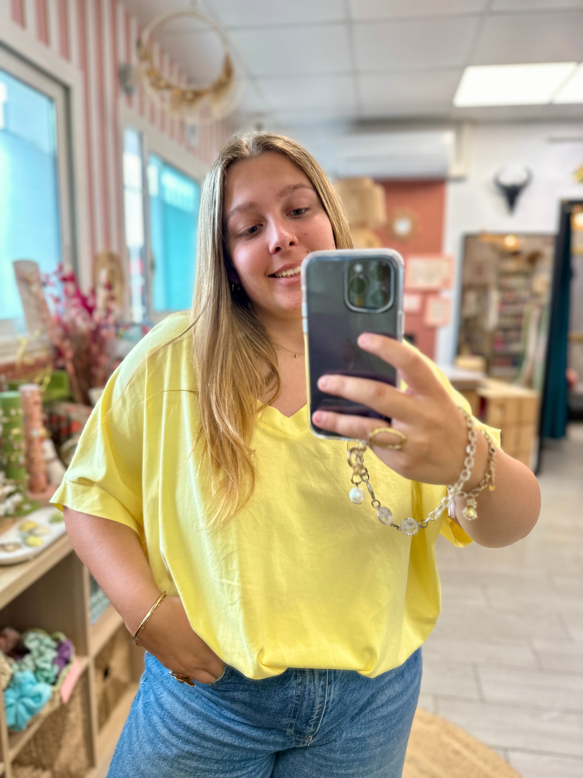 teeshirt jaune maxi taille oversize grande taille col v jaune nancy metz pont a mousson