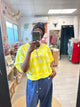 tshirt adelio jaune en eponge fleuri avec details brodés by adoré paris orfeo paris bordeaux
