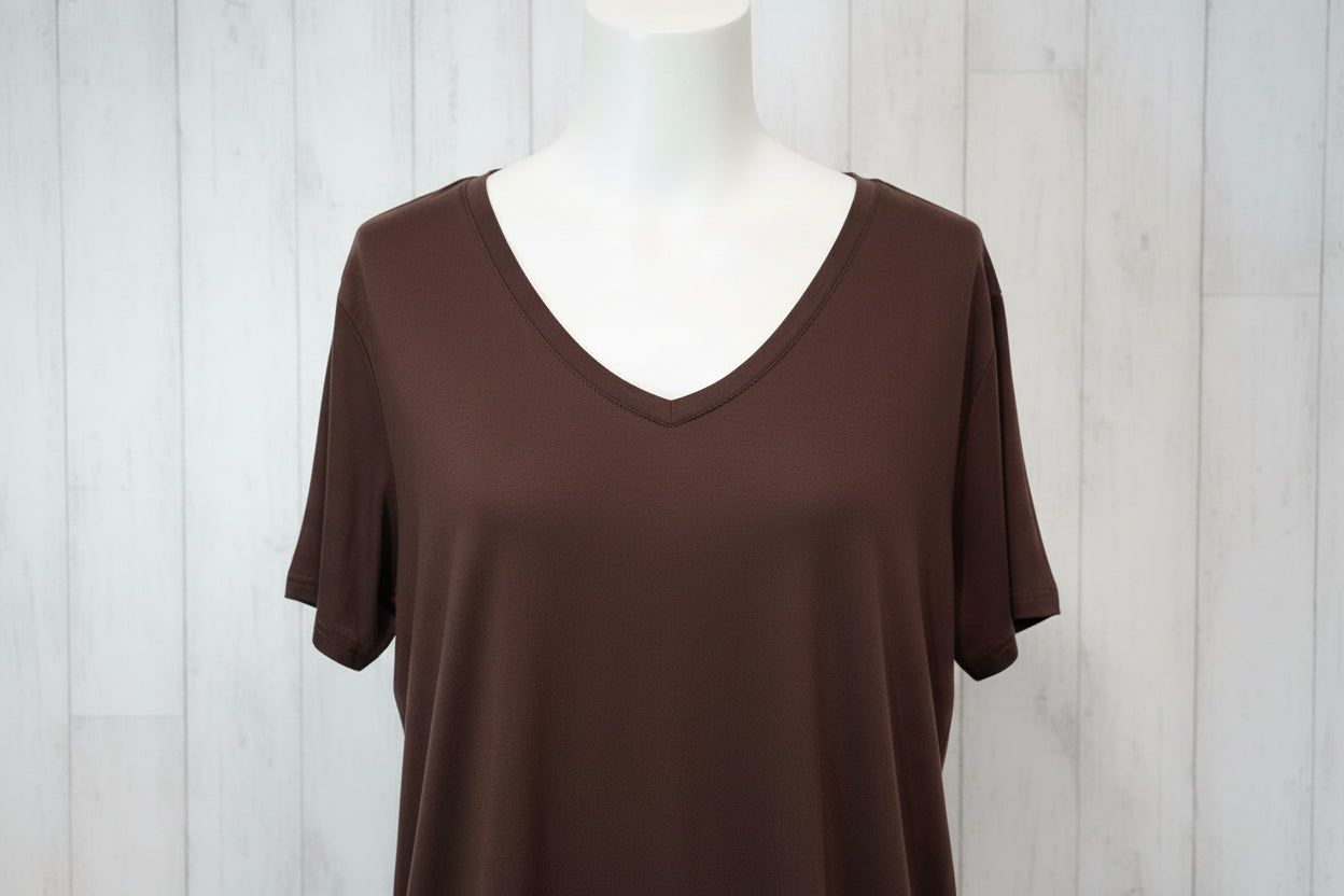 teeshirt chocola en coton doux col v johanna paris saint quentin
