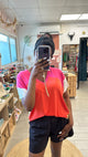 tee shirt raja coloré orange et rose asymetrique by adoré paris nancy