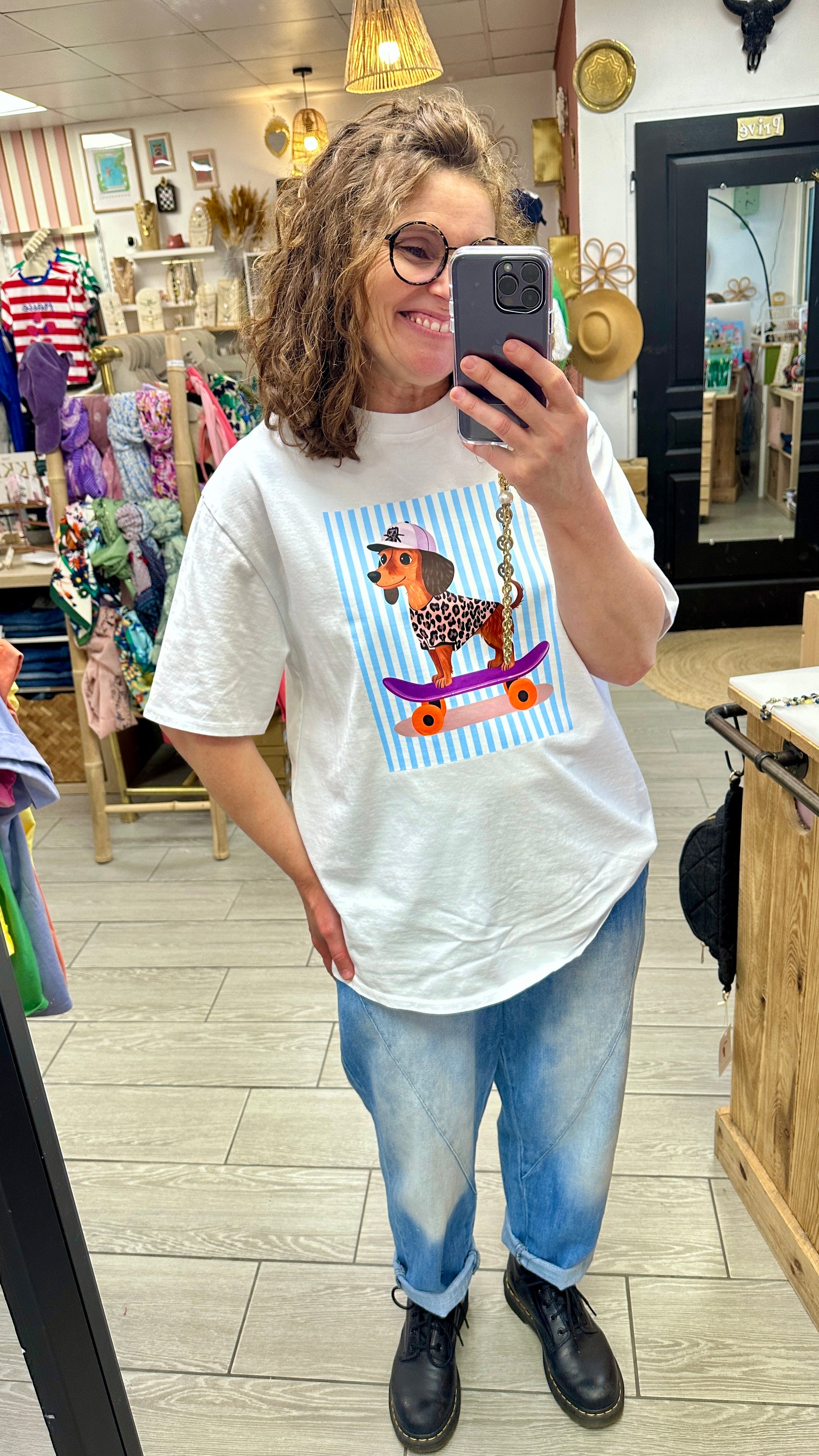 tee shirt femme chien teckel graphique johanna paris saint etienne de montluc