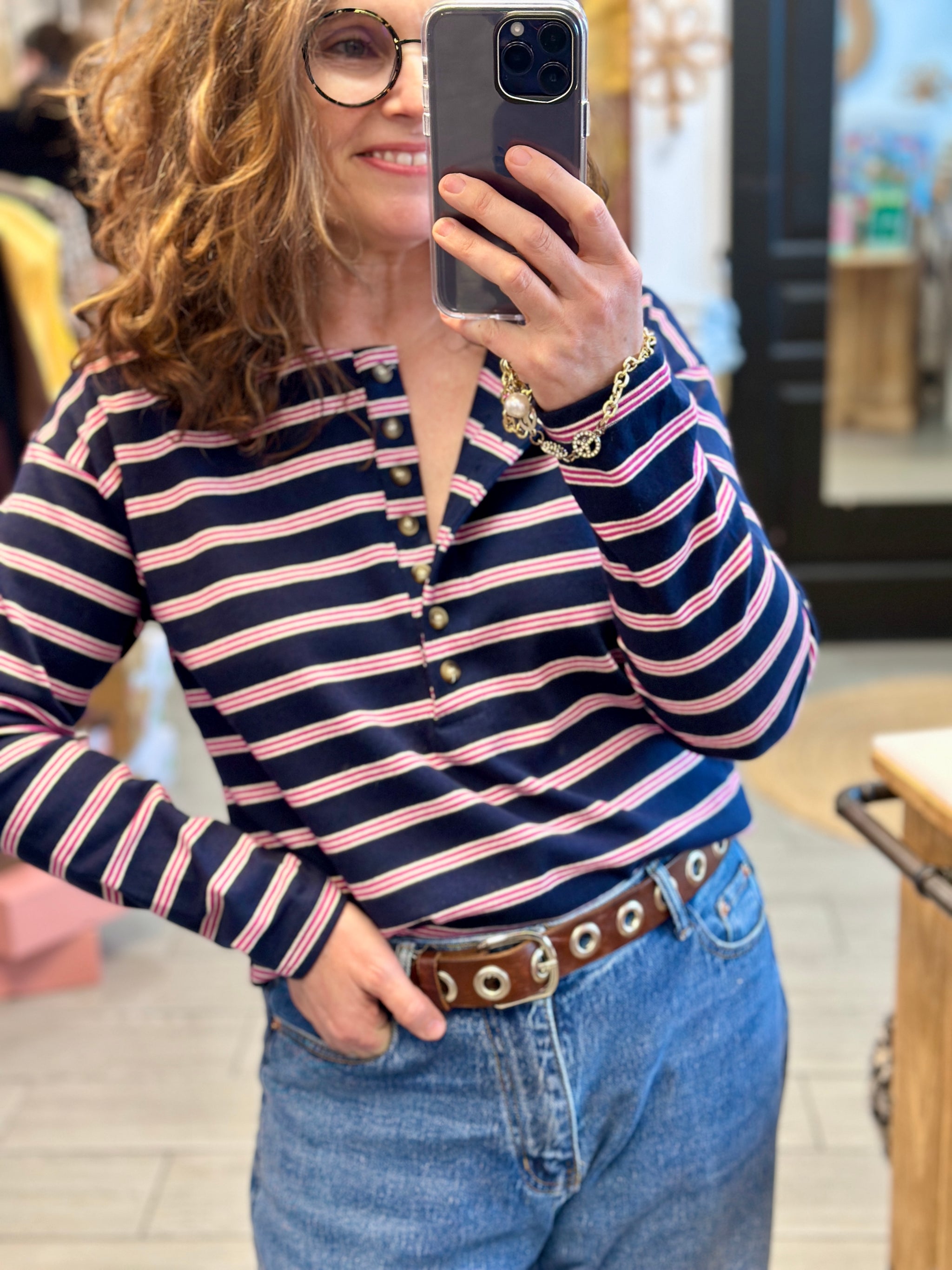 Tee-shirt marinière élégant et intemporel facile à superposer - By One bordeaux