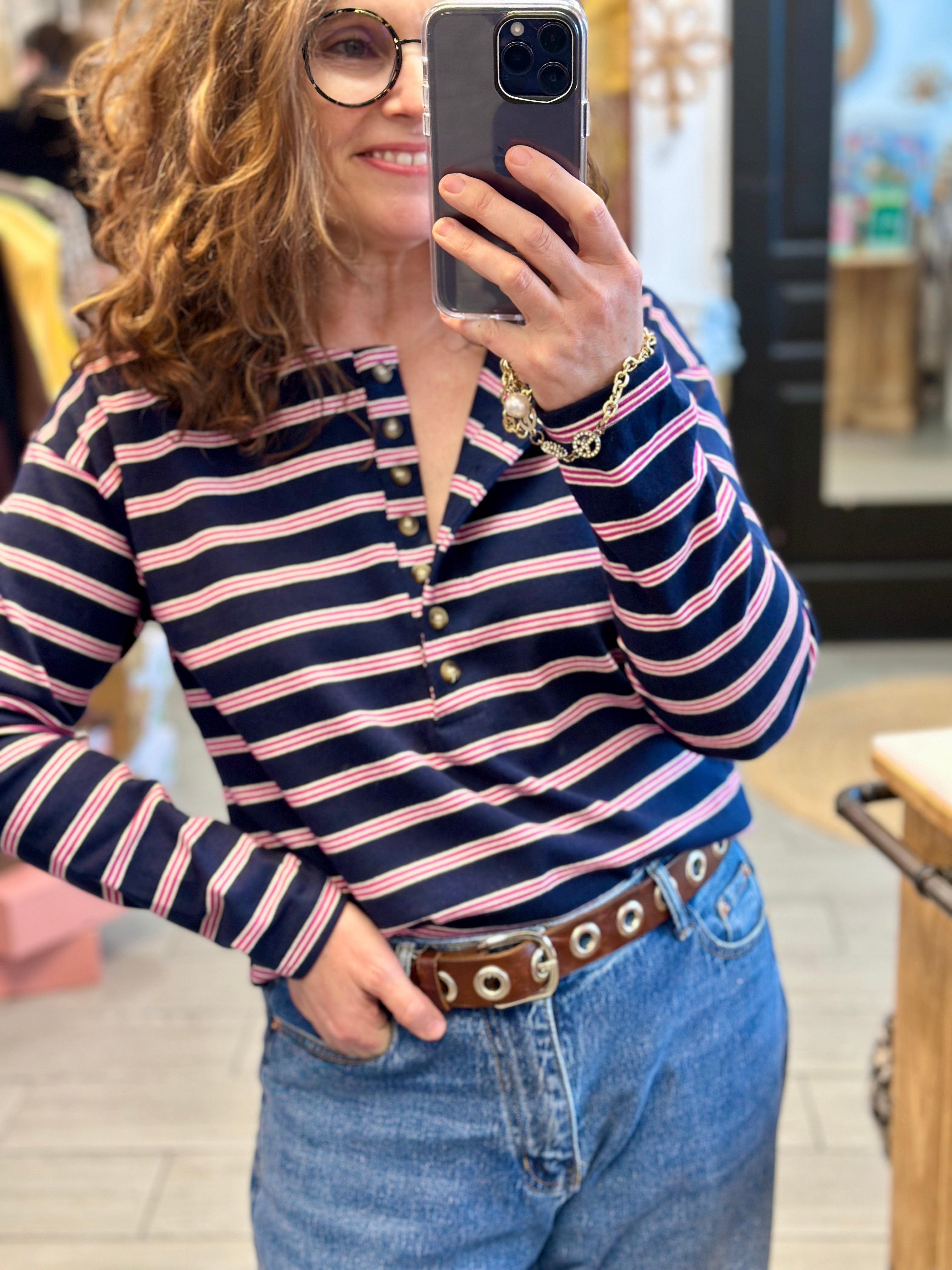 Tee-shirt marinière élégant et intemporel facile à superposer - By One bordeaux