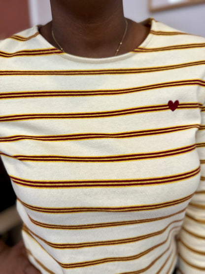 Tee-shirt marinière confortable en coton élasthanne coupe féminine - April Vintage nice