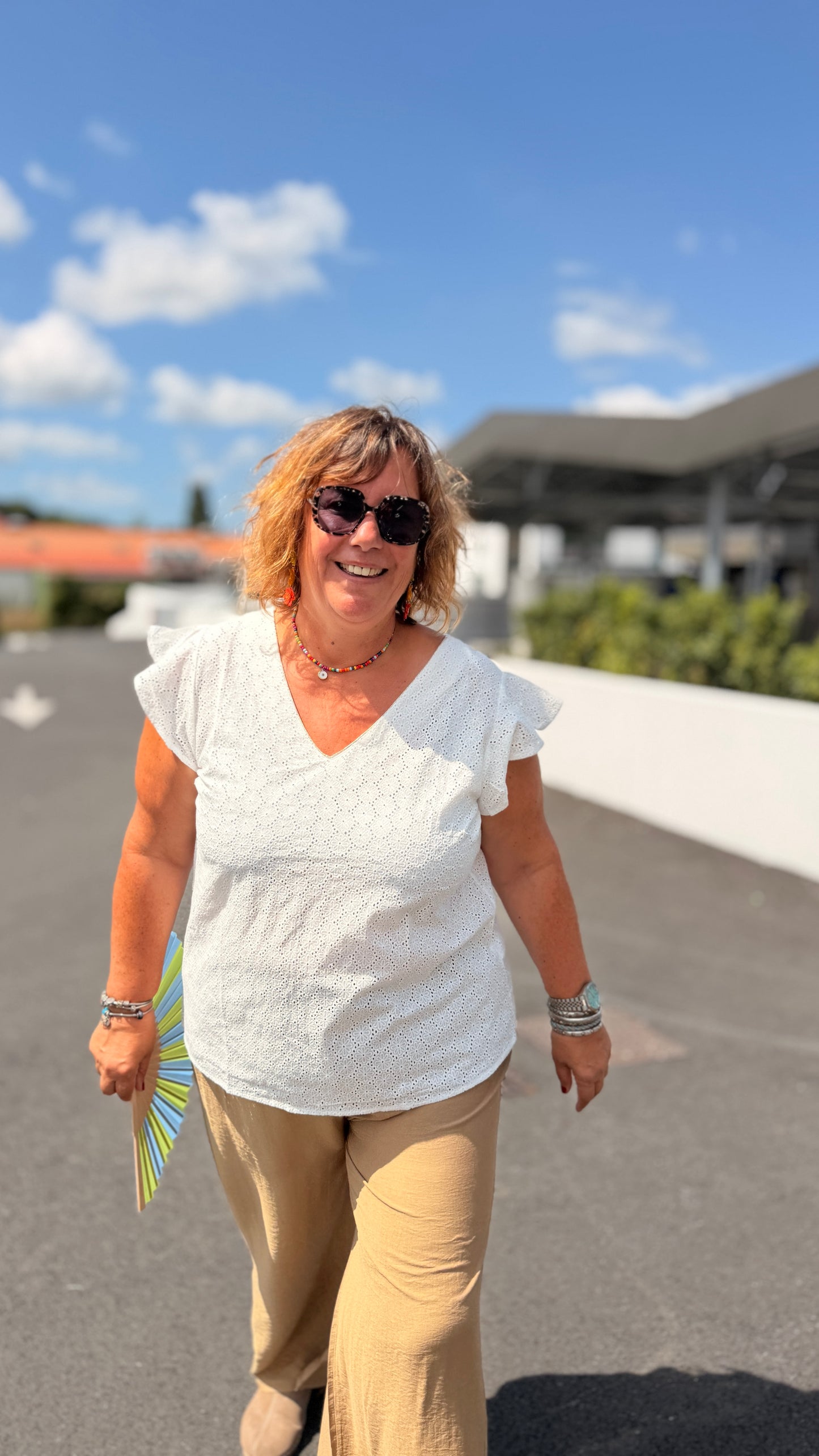 haut top broderie anglaise col v blanc grande taille femme du l au 4xl tours poitiers bourges