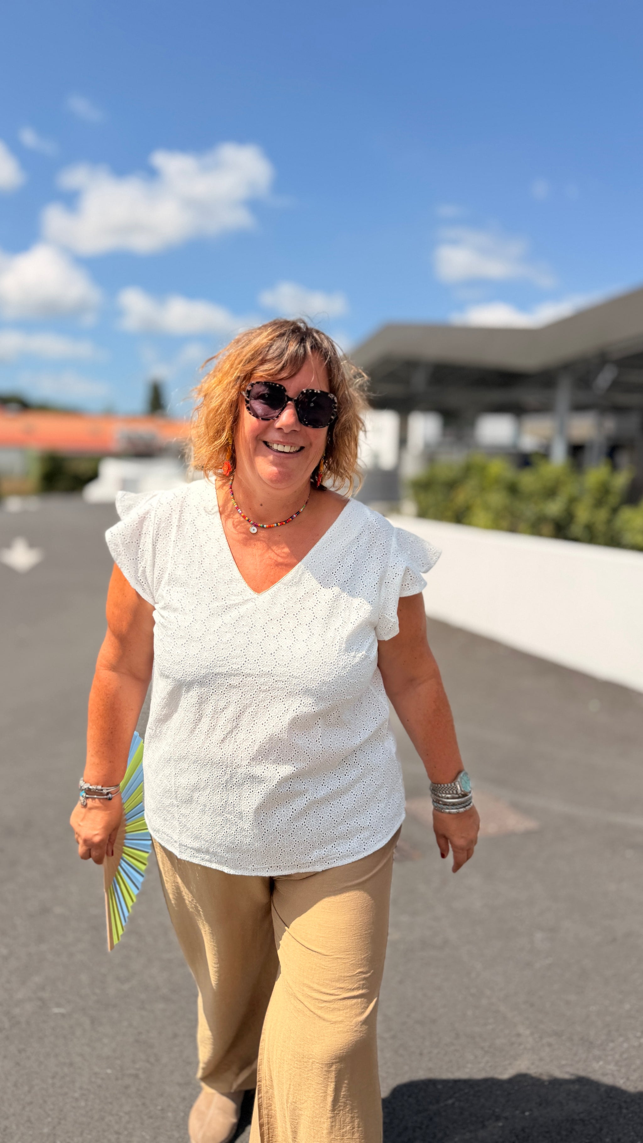 haut top broderie anglaise col v blanc grande taille femme du l au 4xl tours poitiers bourges