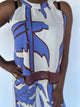 top elegant imprime bleu et blanc a toile leger isla bonita nantes