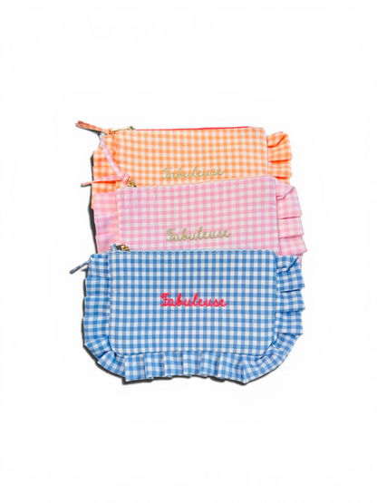 trousse fabuleuse femme vichy rose cadeau bordeaux