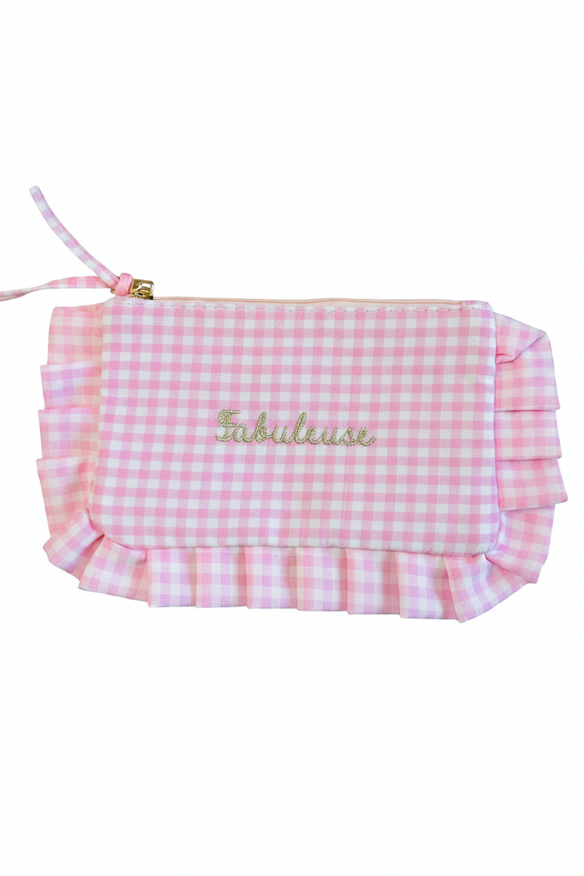 trousse message fabuleuse broderie dorée rose toulouse