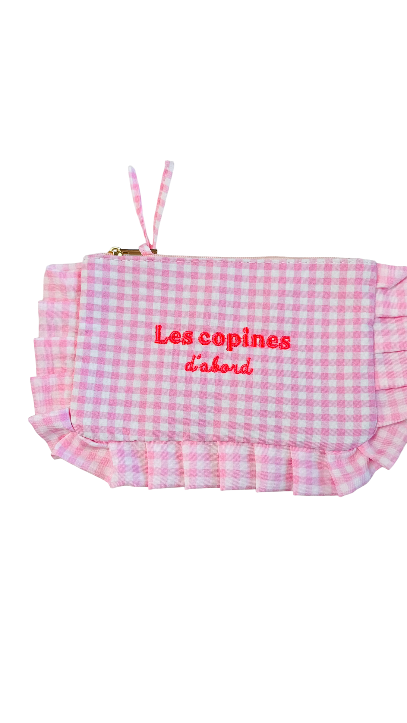 trousse les copines d'abord vichy rose fermeture eclair a volants la chaise longue orléans