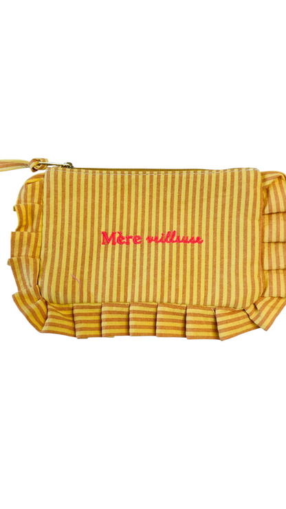 trousse message maman rayée idée cadeau femme bordeaux